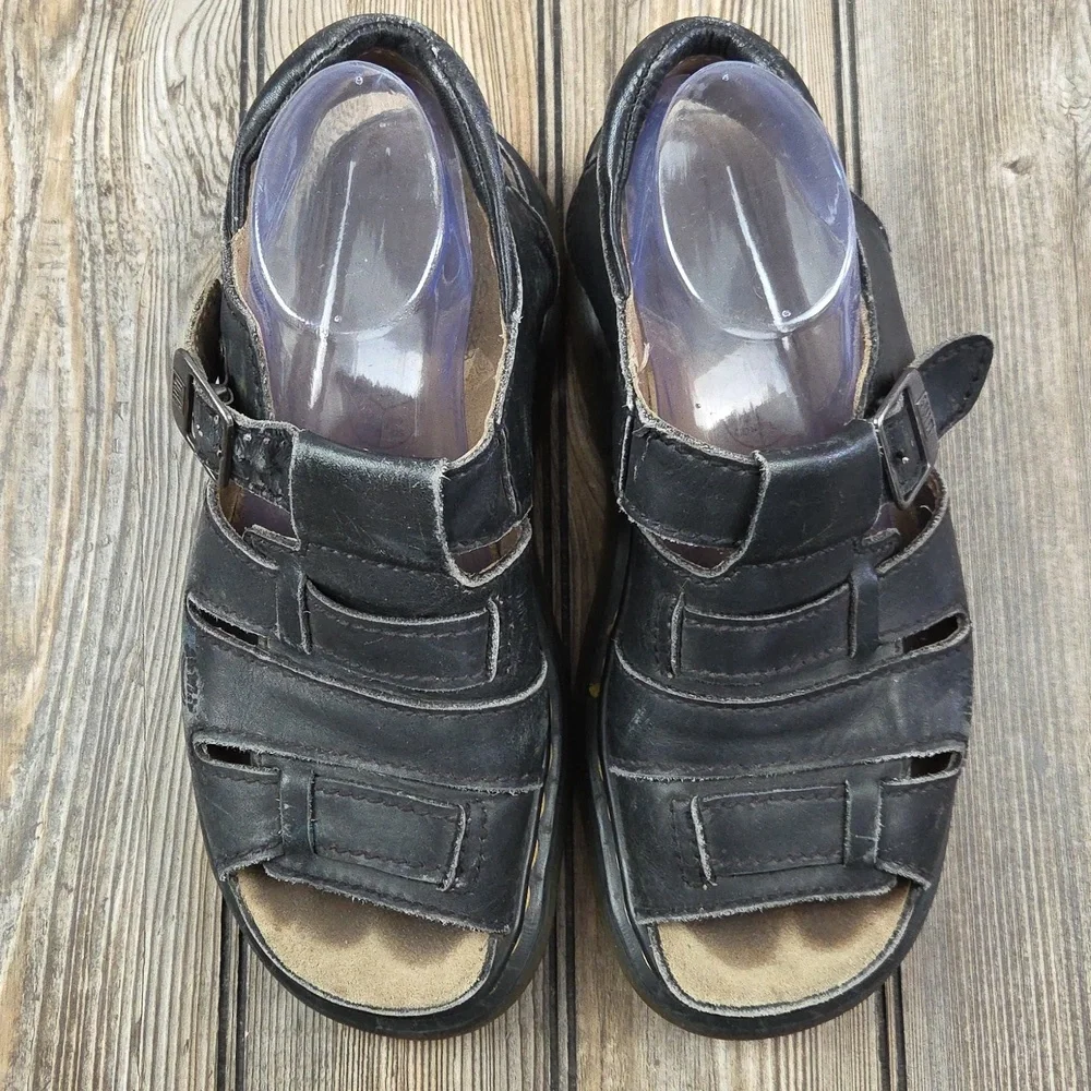 Vintage Dr. Martens Black Leather Fisherman Sandals​ Size 9 Made In ENGLAND